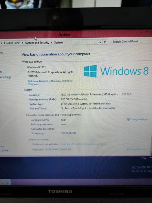 Laptop Toshiba Satellite L850D