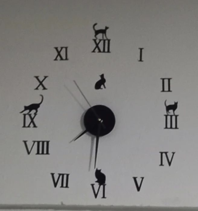 3D стенен часовник Котки