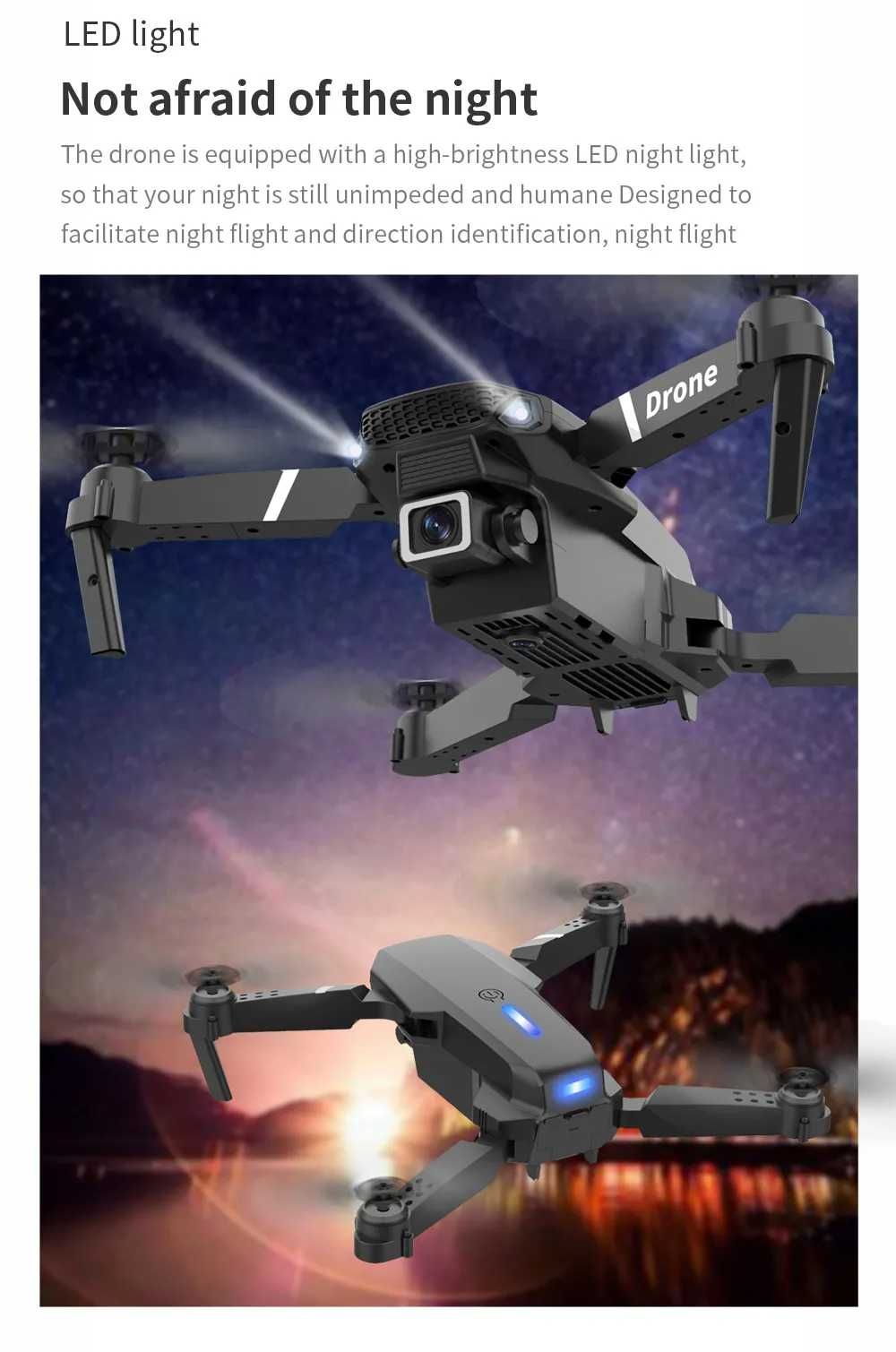 Drona E88 PRO 4K, 2 camere, wifi, 2 camera 4K HD, quad elicopter - NOU