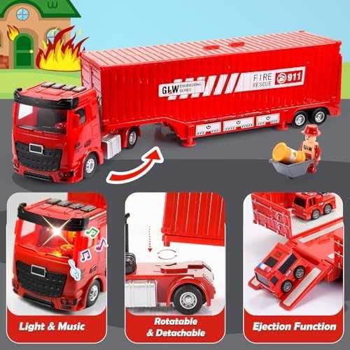 Нова Пожарна Играчка Комплект 7 Коли и Аксесоари за деца игра подарък