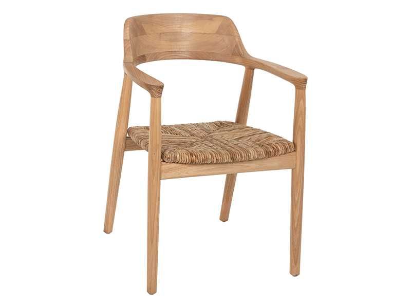 Трапезен стол HM9634.01, Дърво SUNGKAI и седалка от слама