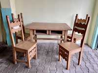 Masa lemn masiv fag 4 scaune