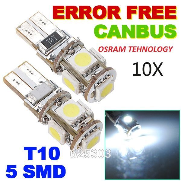 Дневни светлини Т10 w5w canbus samsung led лед авто крушки за габарити