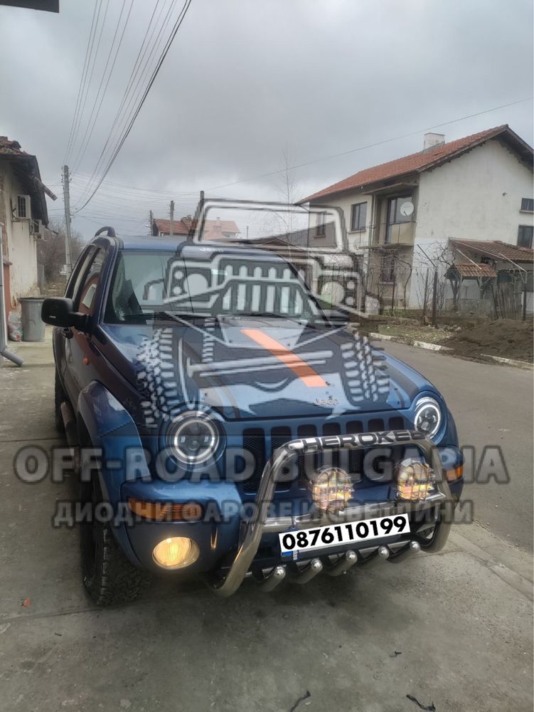 LED Фарове 200W 7 Инч Фарове за Лада Нива Jeep Wrangler Cheroke KJ