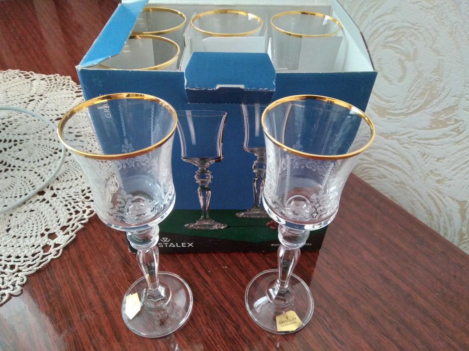 Фужеры хрустальные богемия