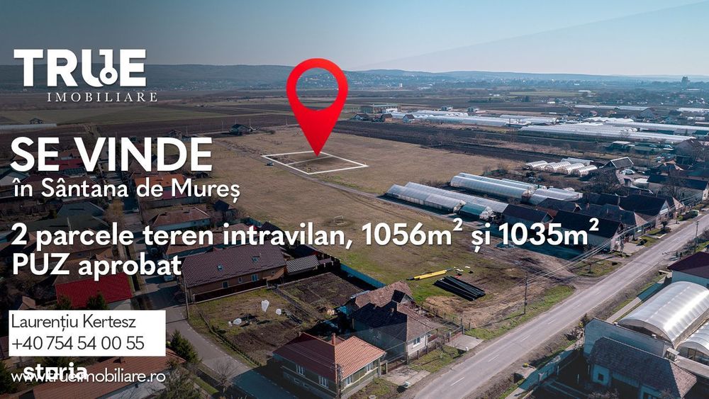 Teren intravilan cu PUZ, 1035m², Sântana de Mureș!