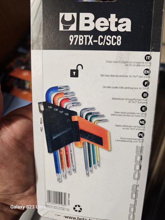 Set torx-uri profesionale Beta 97BTX-C/SC8 și imbusuri Beta 96BP-CL/SC