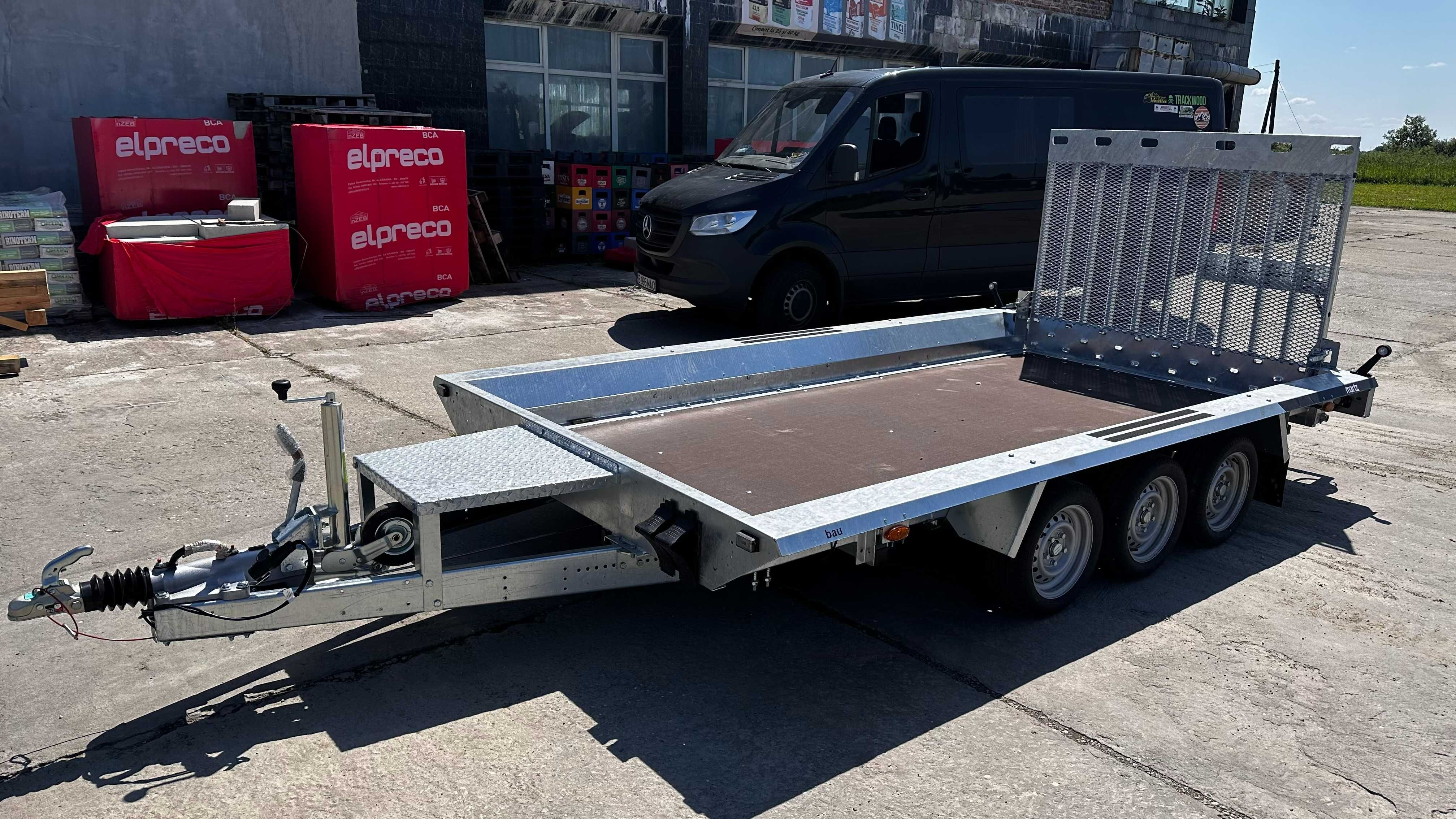 Remorca auto MARTZ 400x180cm 3 axe 3500kg transport utilaje