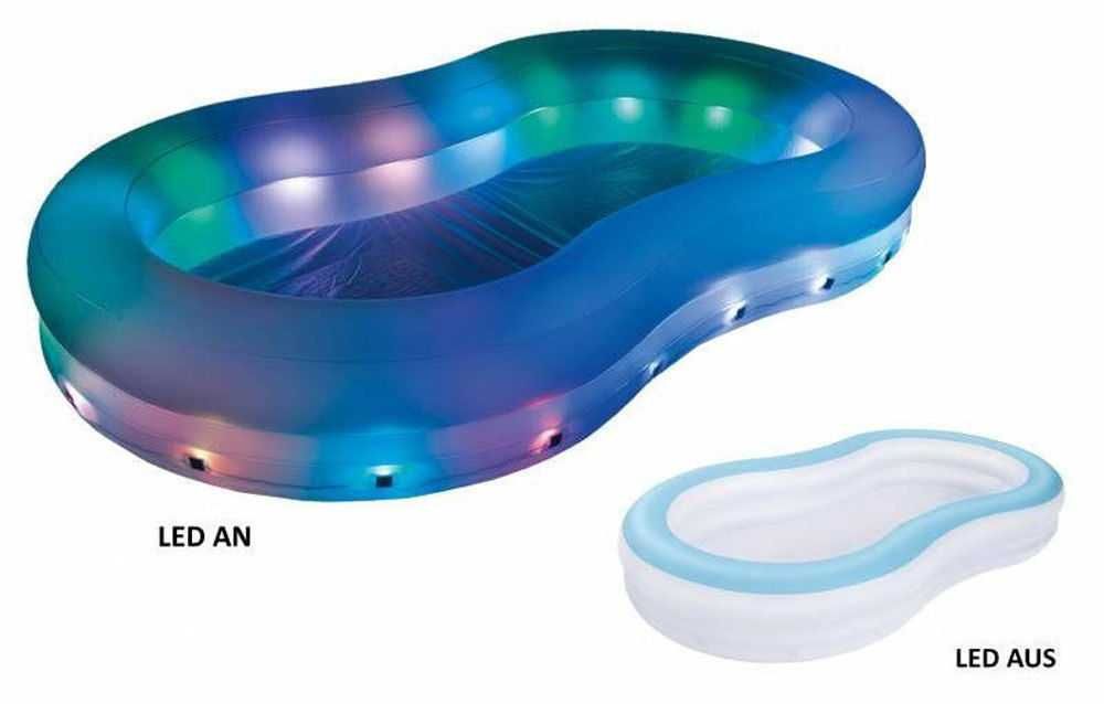 Piscină gonflabilă cu lumini LED, jocuri de lumini