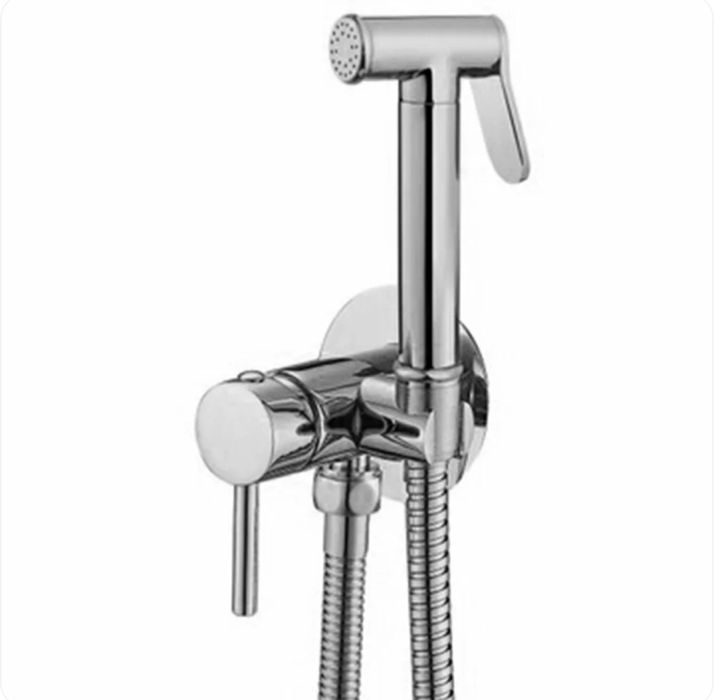 Vand Dus igienic cu baterie crom lucios Rea Loop cu baterie incastrata