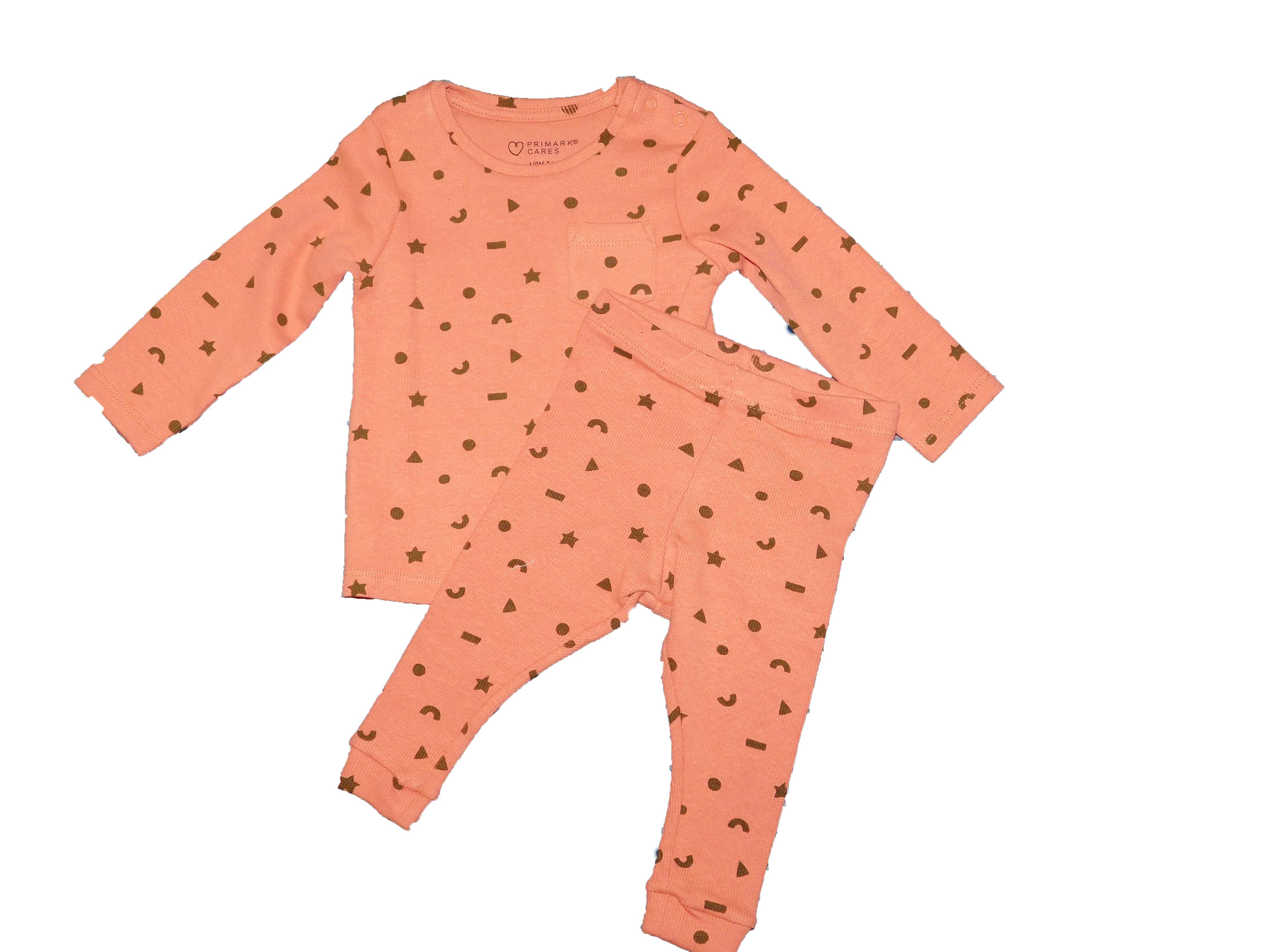 Set de bluza si pantalon cu forme geometrice pentru bebelus