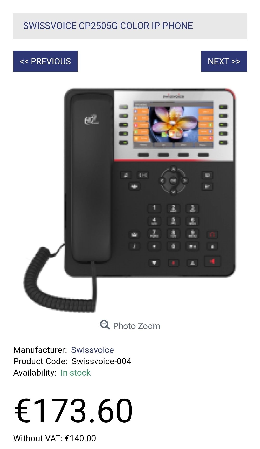 Telefon IP, Telefon VOIP - SWISSVOICE CP2505G Color