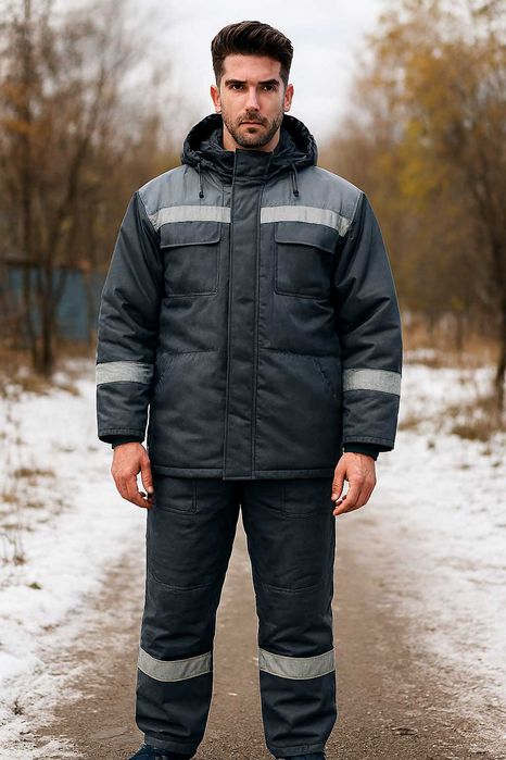 Спецодежда, куртка с брюками утепленная, смесовая ткань, размер: 48-58