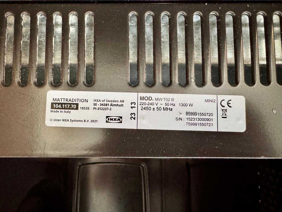 Cuptor microunde, IKEA 300 negru MATTRADITION