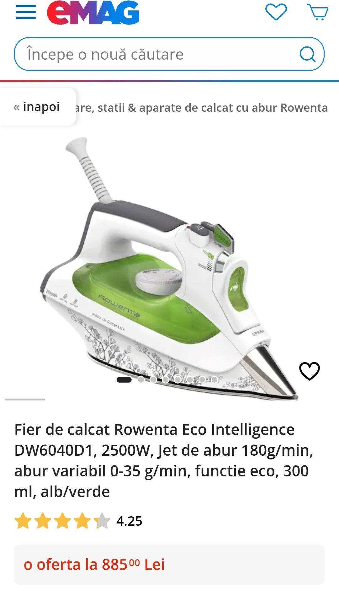 Fier de calcat Rowenta Eco Intelligence DW6040D1 2500W