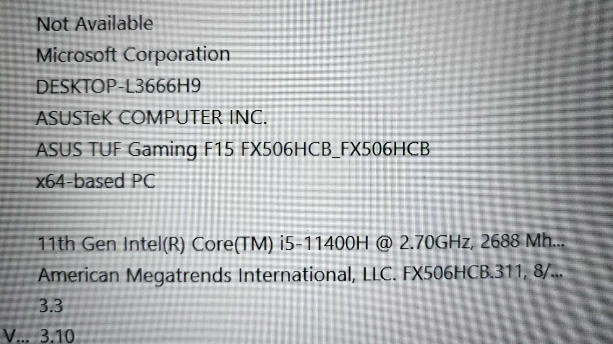 Laptop Gaming ASUS TUF F15 11400H 32GB 512Gb SSD NVIDIA RTX 3050