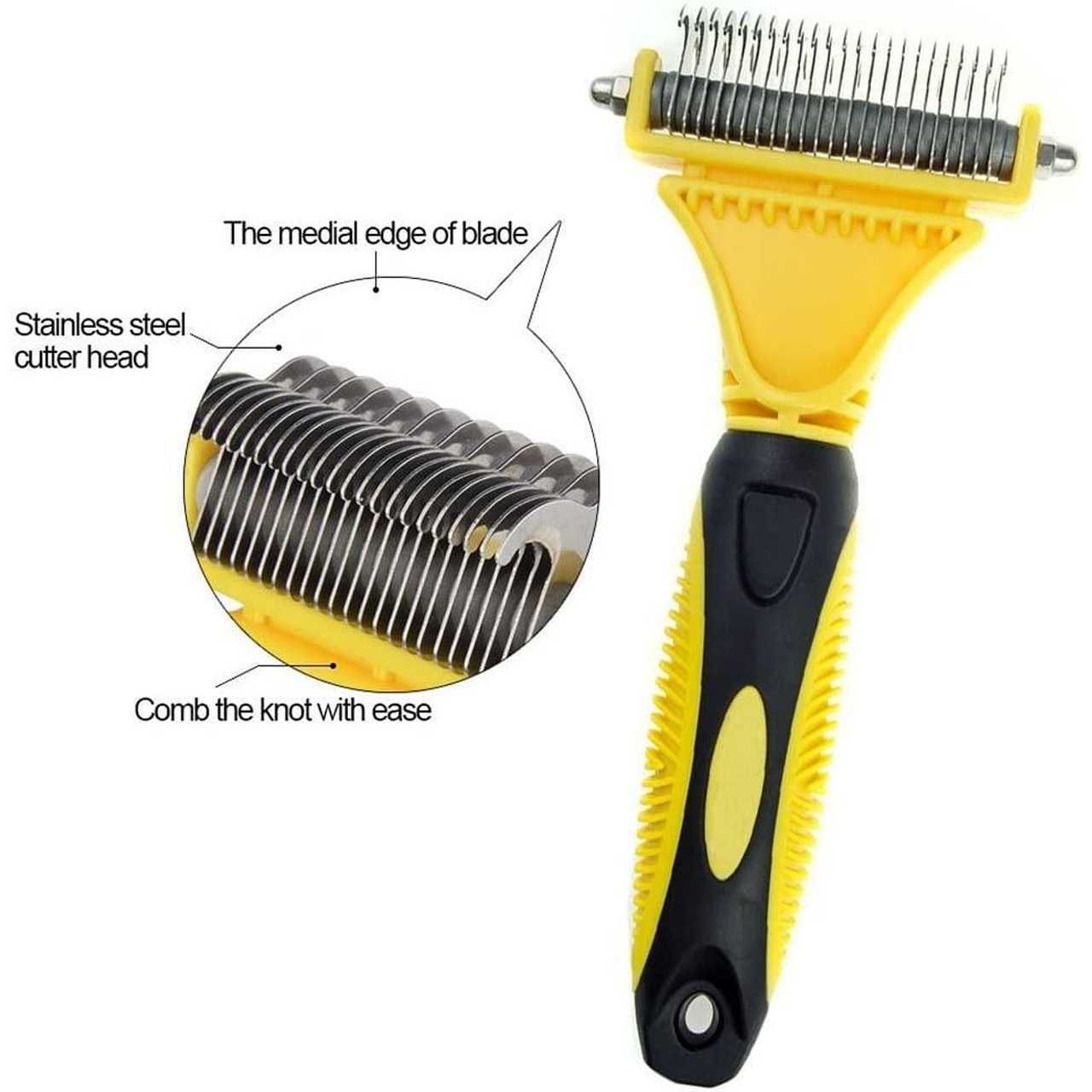 Двуредов Гребен с Въртящи Метални Зъбци Pet Dematting Comb