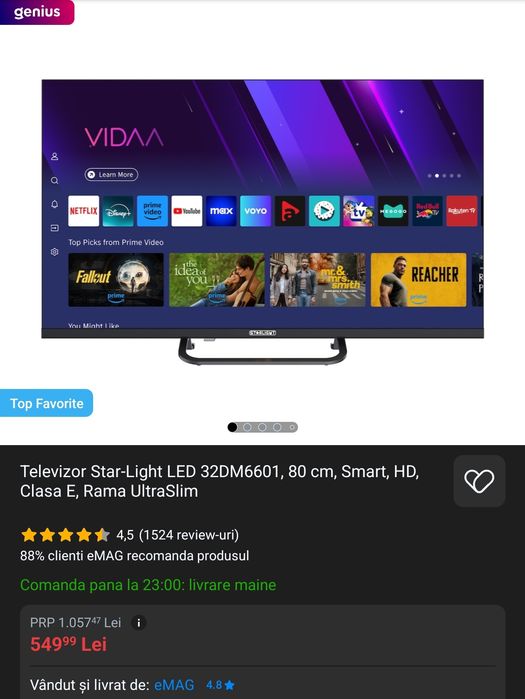 TV NOU Smart LED Star-Light 32DM6601 Rama UltraSlim