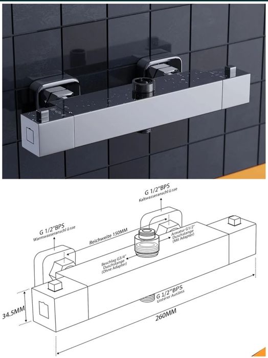 baterie de dus cada baie morado ceramix ideal standard crom termostat
