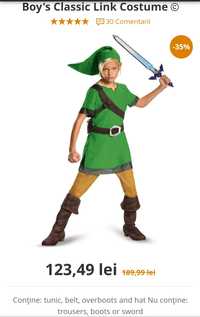 Costum Link - Zelda video game - NOU
