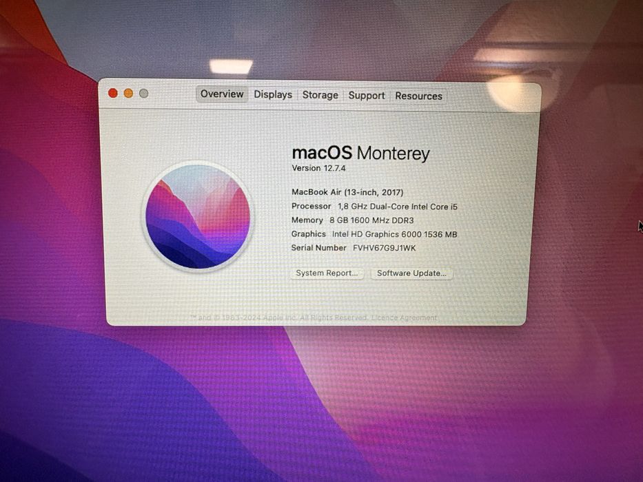 MacBook Air 13” 2017 i5, 8GB DDR3, 128 GB