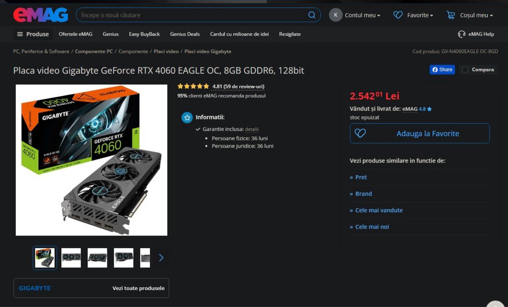 placa video rtx 4060 8gb oc