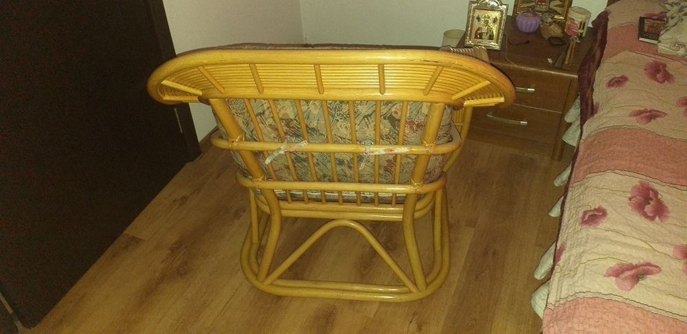 Set bambus model deosebit Canapea+ 2 fotoli + masa cu blat