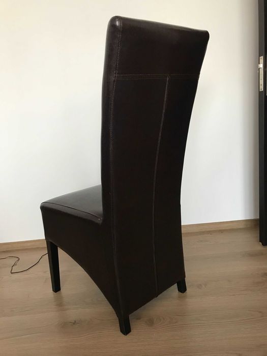 Set 4 scaune de bucătărie living birou piele ecologică, scaun Wenge