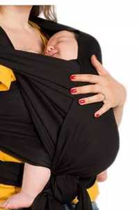 Sistem de purtare pentru copii, Wrap Elastic, Negru, First Hug