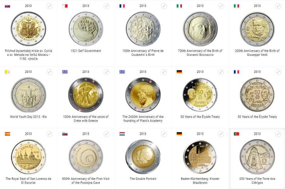 Сет 2 евро монети (възпоменателни) 2010-2013 / 2 Euro Coins
