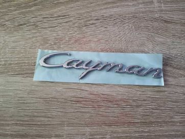 Порше Porsche Cayman сребрист надпис емблема