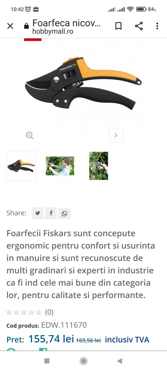 Fiskars foarfeca grădină