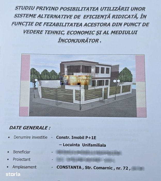 Teren de vânzare cu proiect casă P+1 în cartier nou de case  Zona Km5