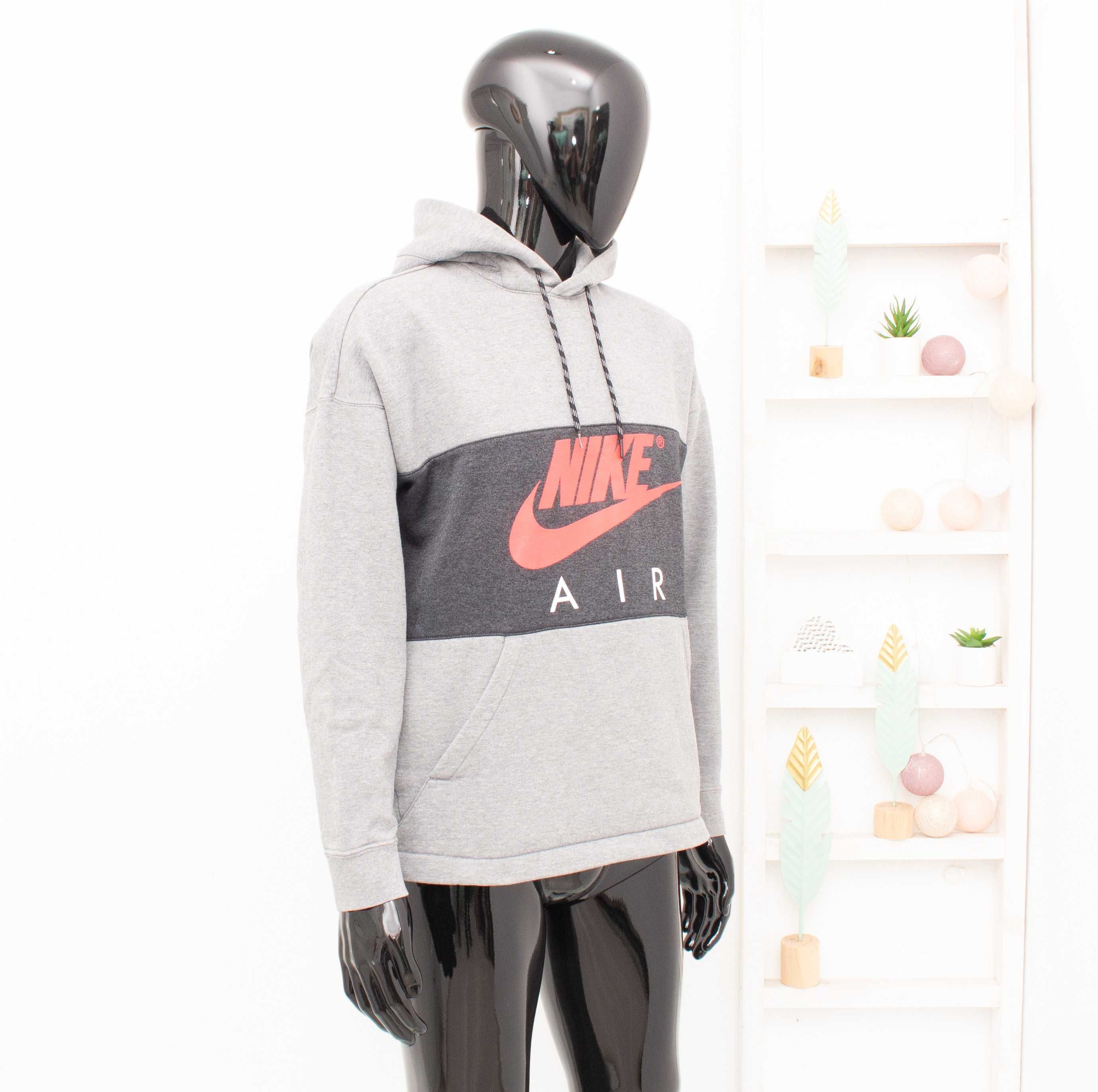 Nike Air оригинален мъжки суичър сиво худи с качулка голямо лого М