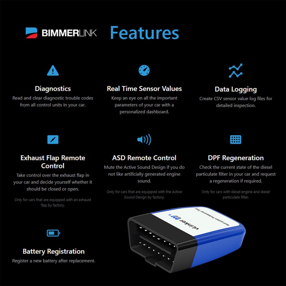 Vgate vLinker BM ELM327 For BMW Scanner wifi Bluetooth 4.0 OBD2