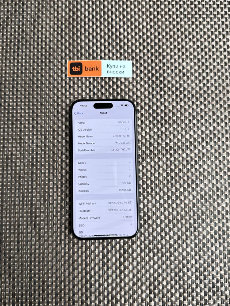 КАТО НОВ! /*ЛИЗИНГ*/ IPhone 15 Pro / Black Titanium 128Gb Айфон