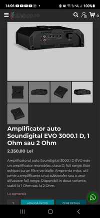 Amplificator auto soundigital 3000.1 evo