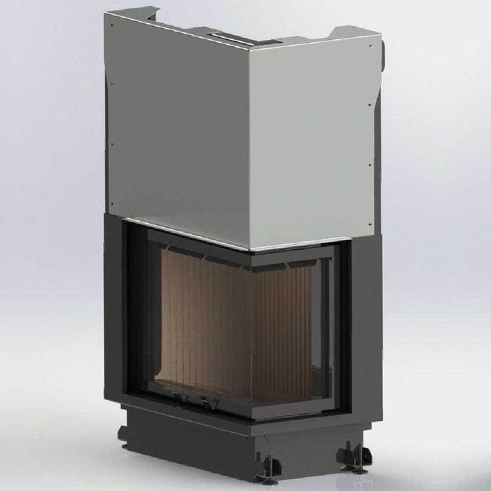 Semineu metalic pe lemne QUATTRO 80 L/R ECO (deschidere stg/ dreapta)