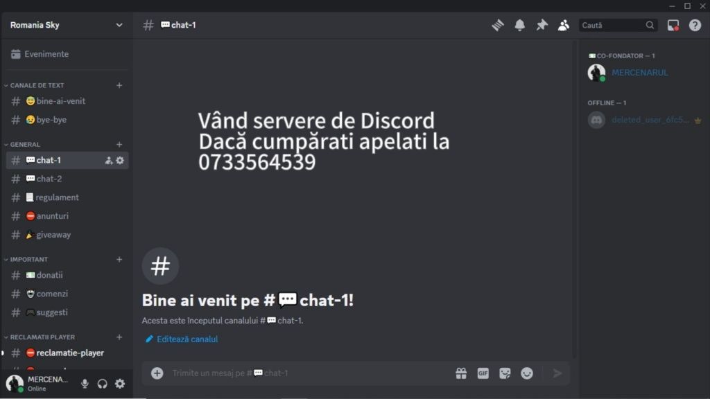 Vând servere de discord