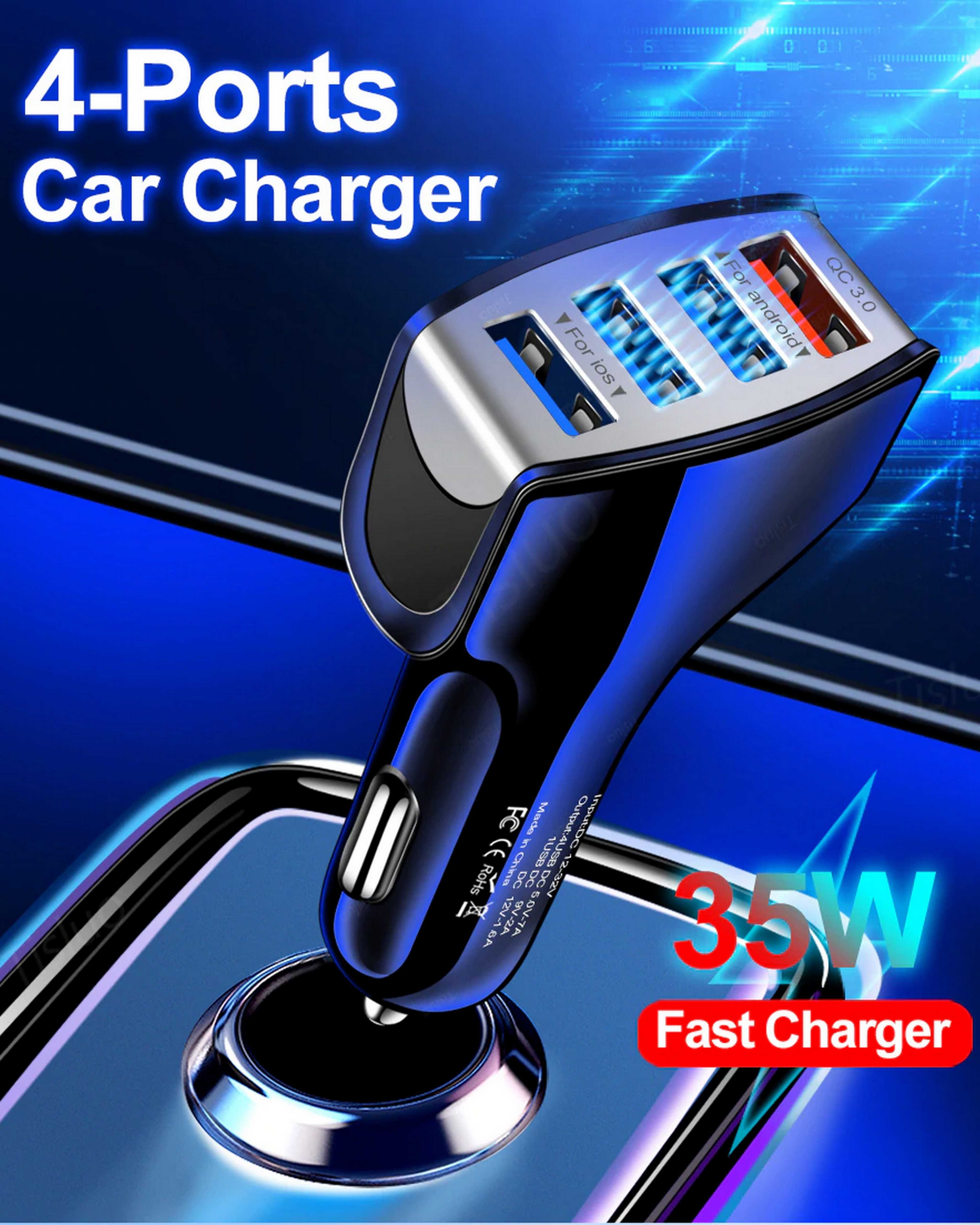 4X Usb Quick Charge-Бързо зарядно за кола за телефон-таблет и др.