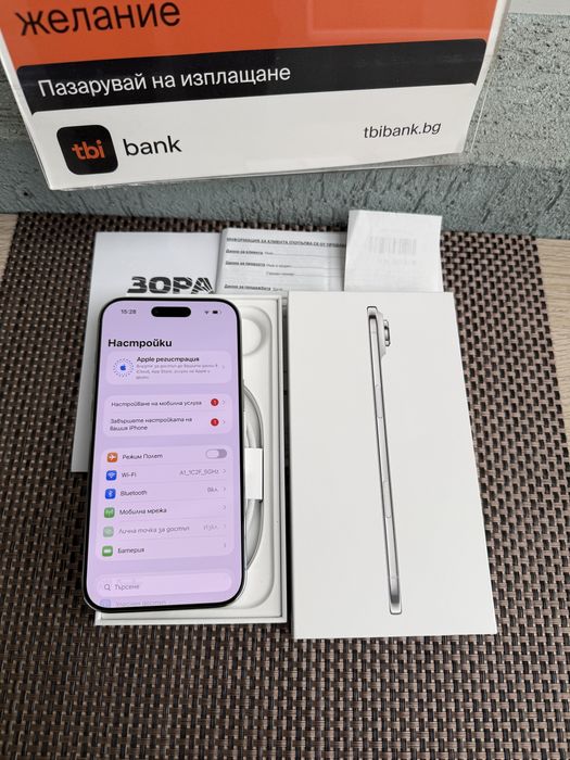 НОВ!! ЛИЗИНГ 75лв/м•iPhone 17 AIR 256 White Cl* айфон 17 AIR 256 бял