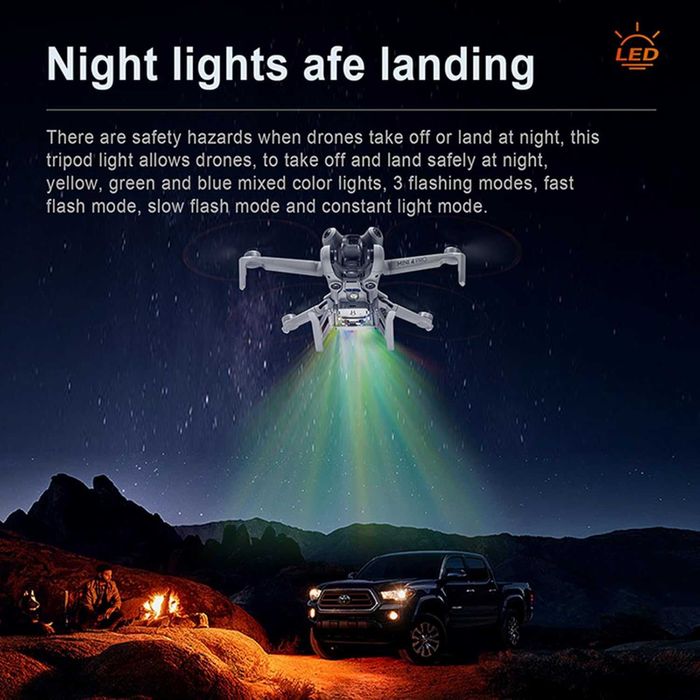Сгъваем колесник ZLYLVRC с LED светкавица за DJI Mini 4 Pro Drone