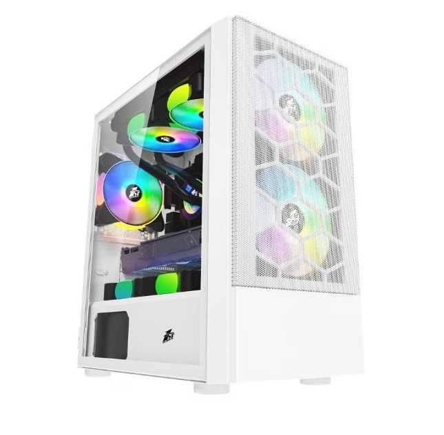 Carcasa 1STPLAYER Gaming X4-M, RGB, Mid-Tower, fara sursa, white