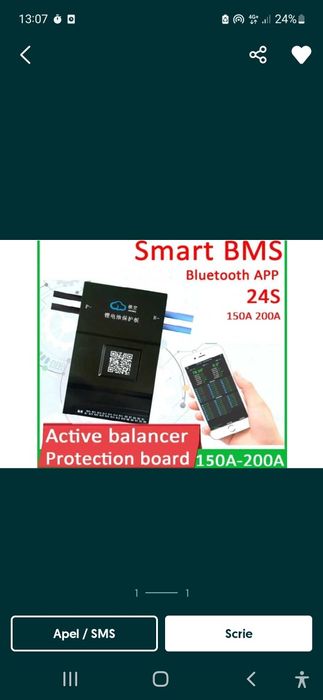 Bms echilibrare activa 0.6A  li-ion 100A