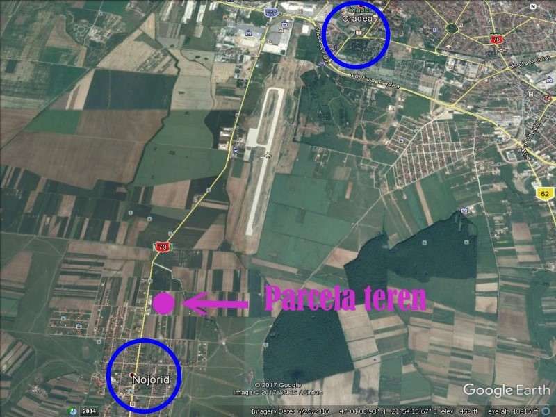 Parcela teren Nojorid (PUZ) la intrare str. ORHIDEELOR ( cu GAZ )