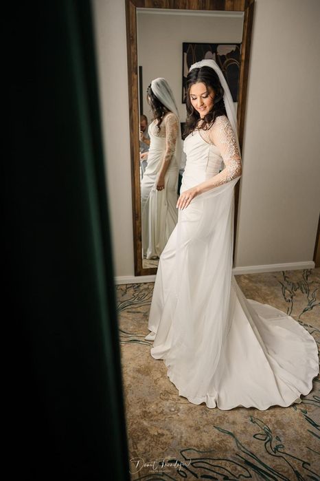 Rochie mireasa tafta model Doua Inimi colecția 2024