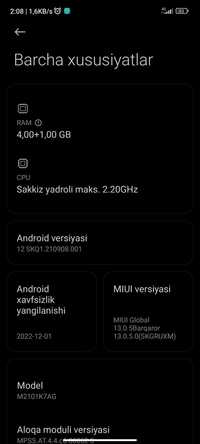 Xiaomi Redmi not 10.   64.gb