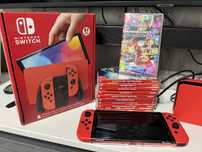 Nintendo switch oled ‘Mario edition’ , full box, 10 jocuri!