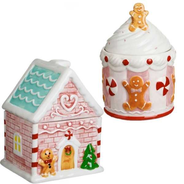 Коледен буркан за бисквитки Mercado Trade, Коледна къщичка или Мъфин