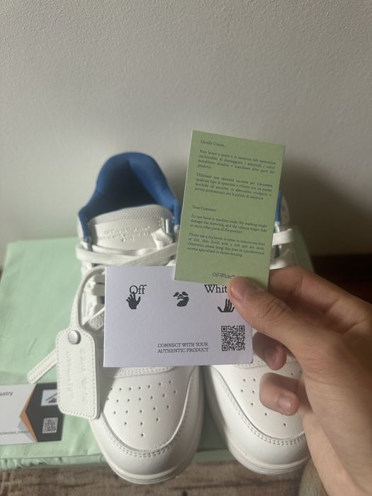 OFF-White Out Of Office "OOO" Low Tops For Walking White Dark Blue